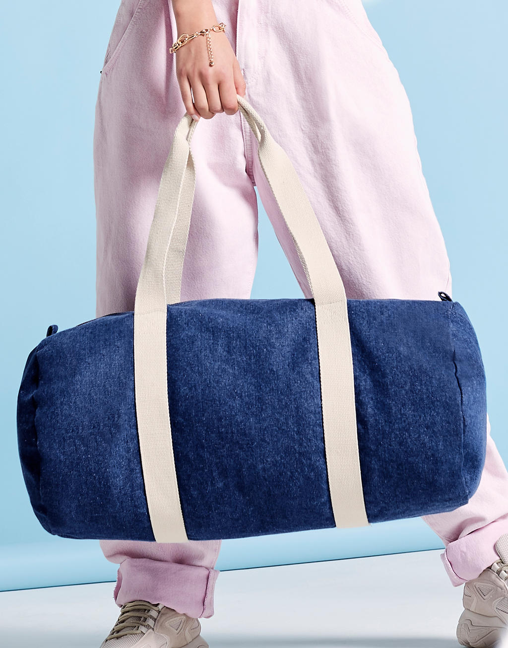 Geanta din bumbac Denim Barrel Bag 91129 0