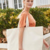 Sacosa din bumbac Oversized Canvas Tote Bag 90828 4